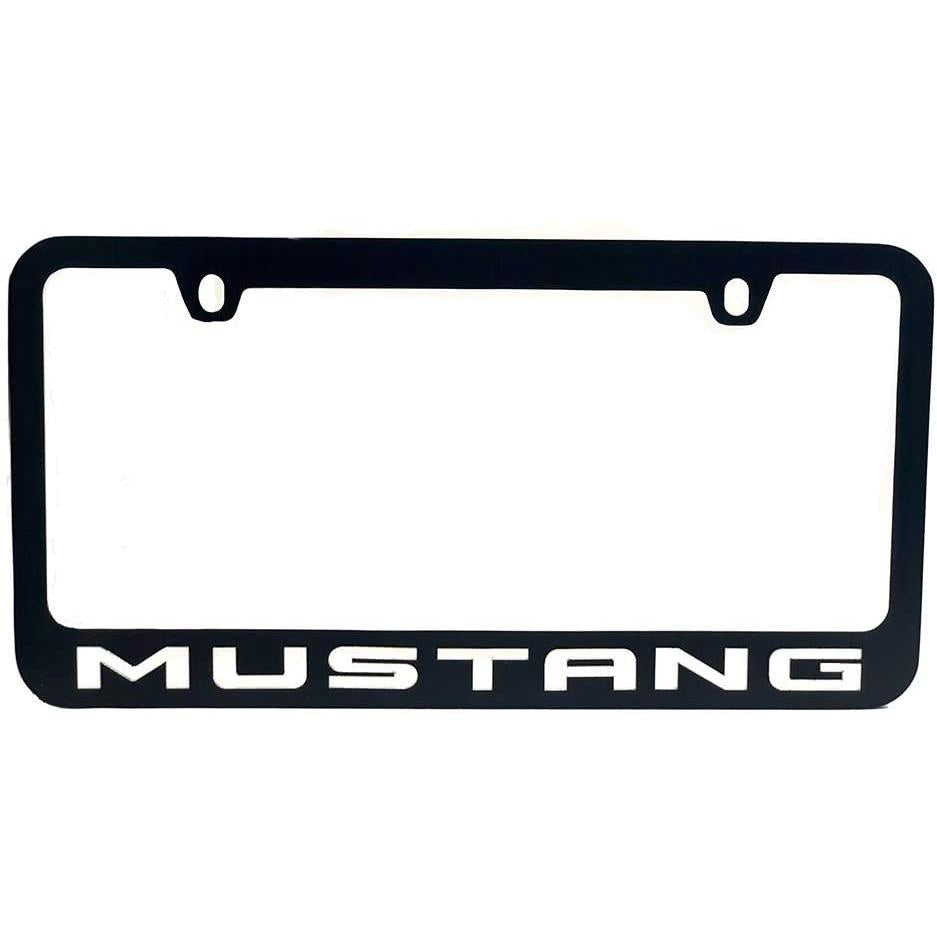 Ford Mustang License Plate Frame - Black with Mirrored Script-SR1 Performance