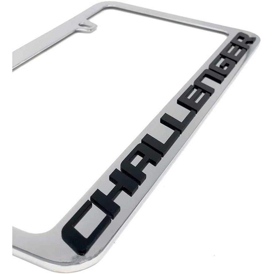 Dodge Challenger License Plate Frame - Chrome with Black-SR1 Performance