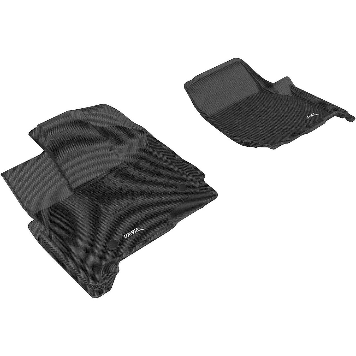 2015-2022 Ford F-150 SuperCab 3D MAXpider Front Row Custom Fit All-Weather Floor Mat Kagu - Black-SR1 Performance