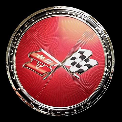1968-1982 C3 Corvette Crossed Flags Stainless Steel Wall Hanging Sign - 22"-SR1 Performance
