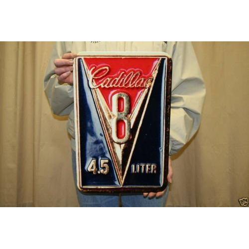 Cadillac V8 Metal Sign / Blk & Red 18" x 12"-SR1 Performance