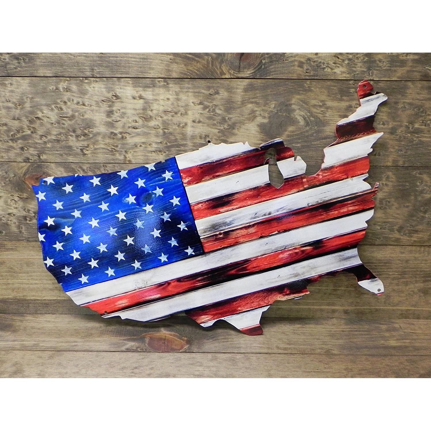 American Flag Full USA Metal Sign (24" x 14")-SR1 Performance