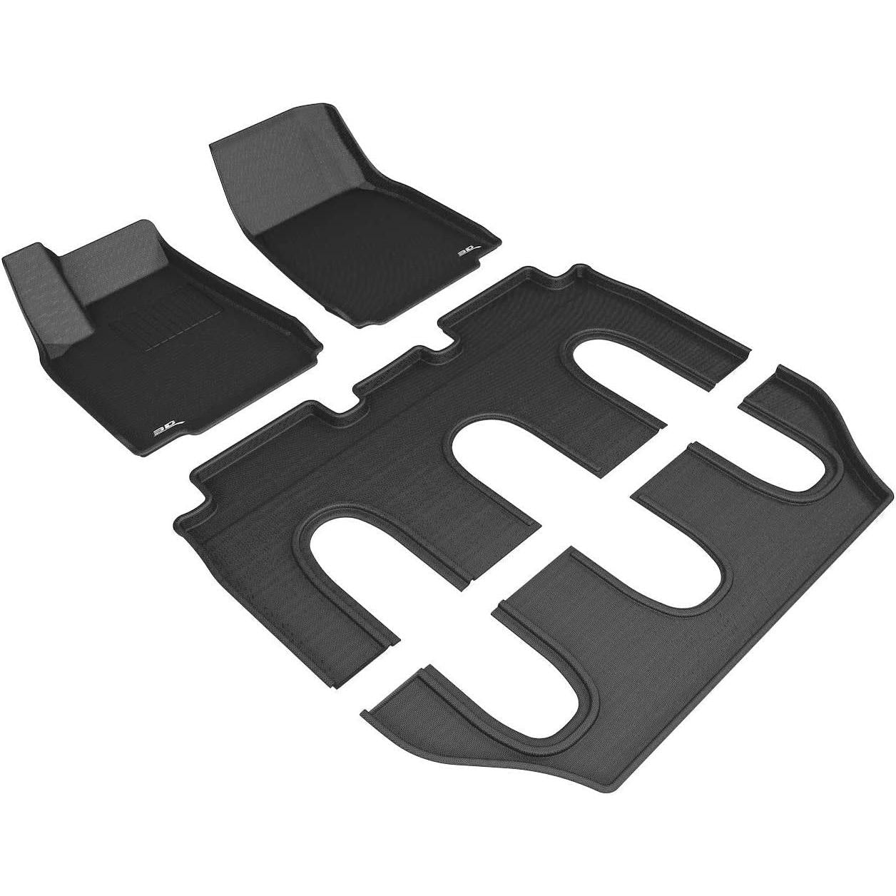 3D MAXpider Custom Fit Kagu Floor Mat (Black) for 2016-2017 Tesla Model X Non-Folding 7-SEAT - 1ST Row 2ND Row 3RD Row-SR1 Performance