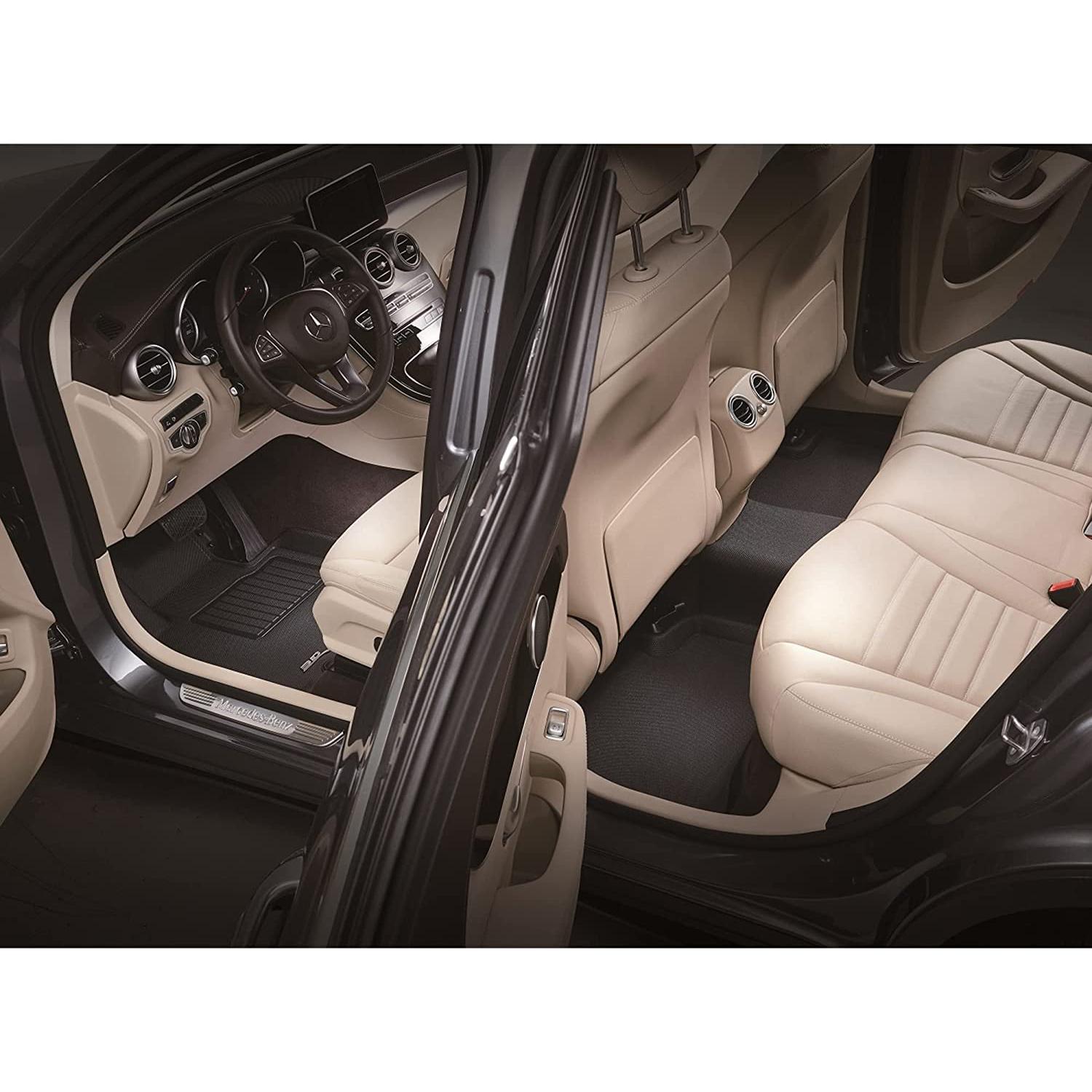 3D MAXpider Custom Fit Kagu Floor Mat (Black) for 2020-2022 KIA Telluride - 1ST Row 2ND Row 3RD Row-SR1 Performance