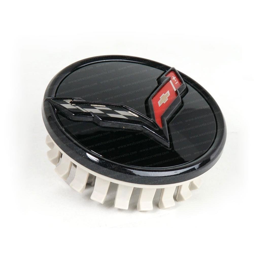 2014-2019 C7 Corvette GM Center Cap w/Crossed Flags Logo - Carbon Flash Black-SR1 Performance