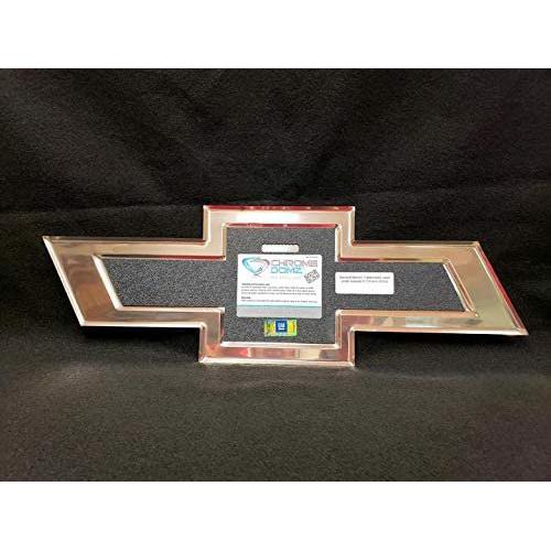 Chevrolet Bowtie Stainless Steel Wall Hanging Sign Chrome/Gold: 22" x 8"-SR1 Performance