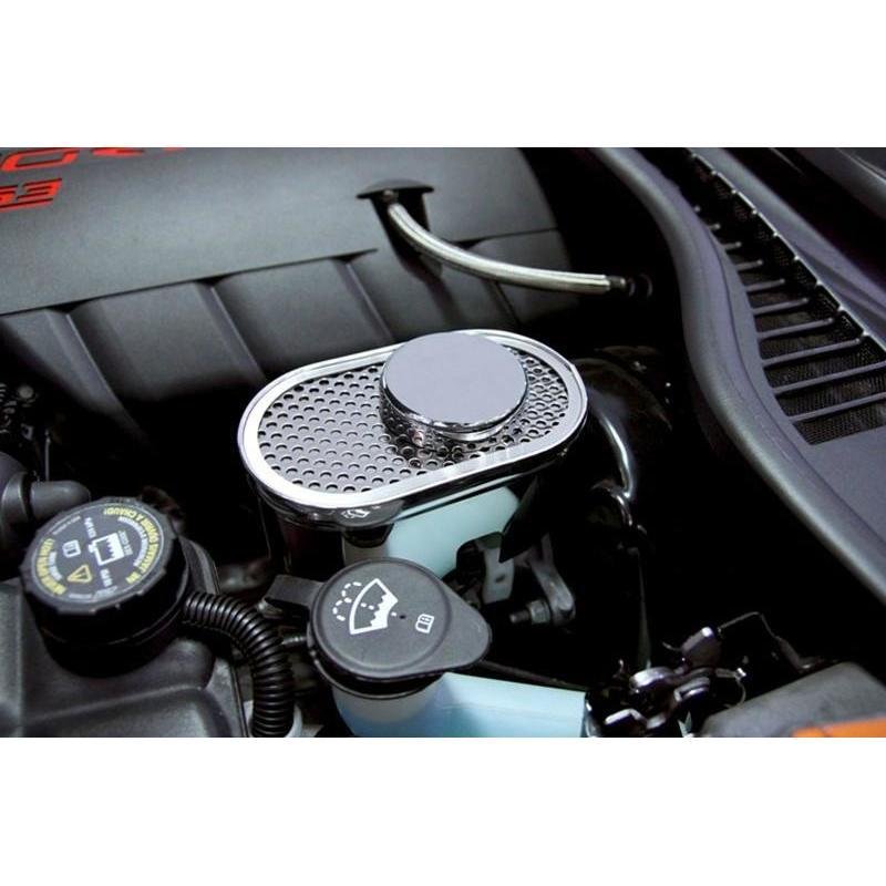 2009-2013 C6/Z06 Corvette Brake Master Cylinder Cover Perforated Stainless-SR1 Performance