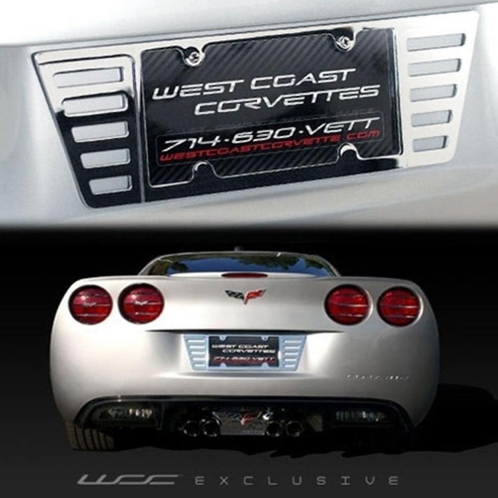 C5, C6, C7 Corvette Billet Aluminum License Plate Frame - Chrome-SR1 Performance