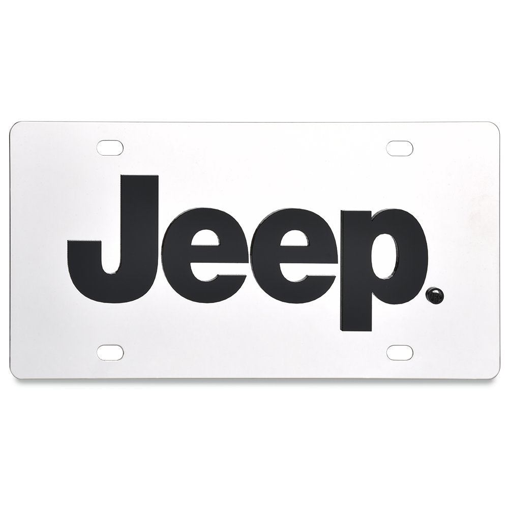 Jeep Stainless Steel License Plate with Black Logo-SR1 Performance