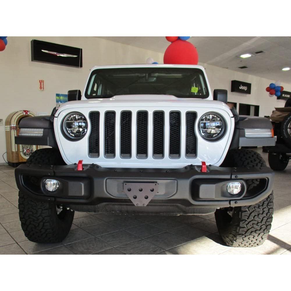STO N SHO Front License Plate Bracket for 2018-2022 Jeep Wrangler JL and 2020-2024 Gladiator Rubicon with Metal Bumper-SR1 Performance