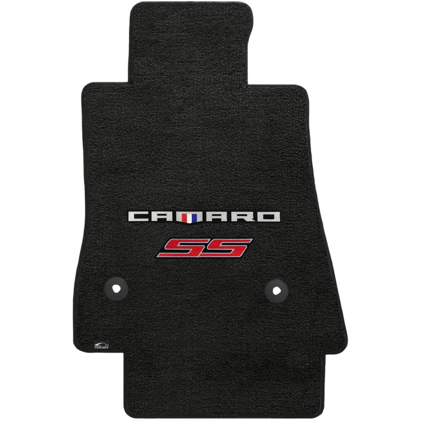 2016-2024 Camaro Lloyd Floor Mats Velourtex - Ebony with 6th Gen Camaro & Red SS-SR1 Performance