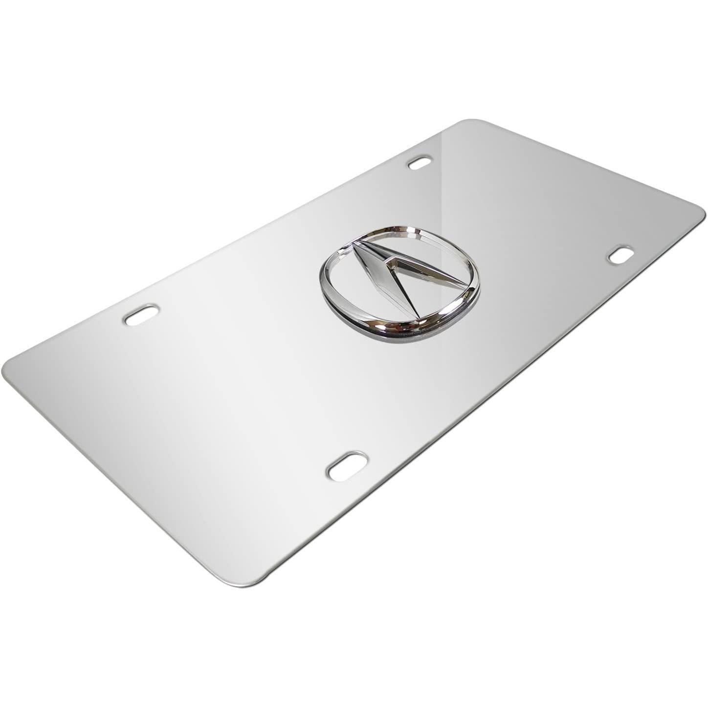 Acura License Plate - Stainless Steel Chrome with Chrome 3D Logo-SR1 Performance