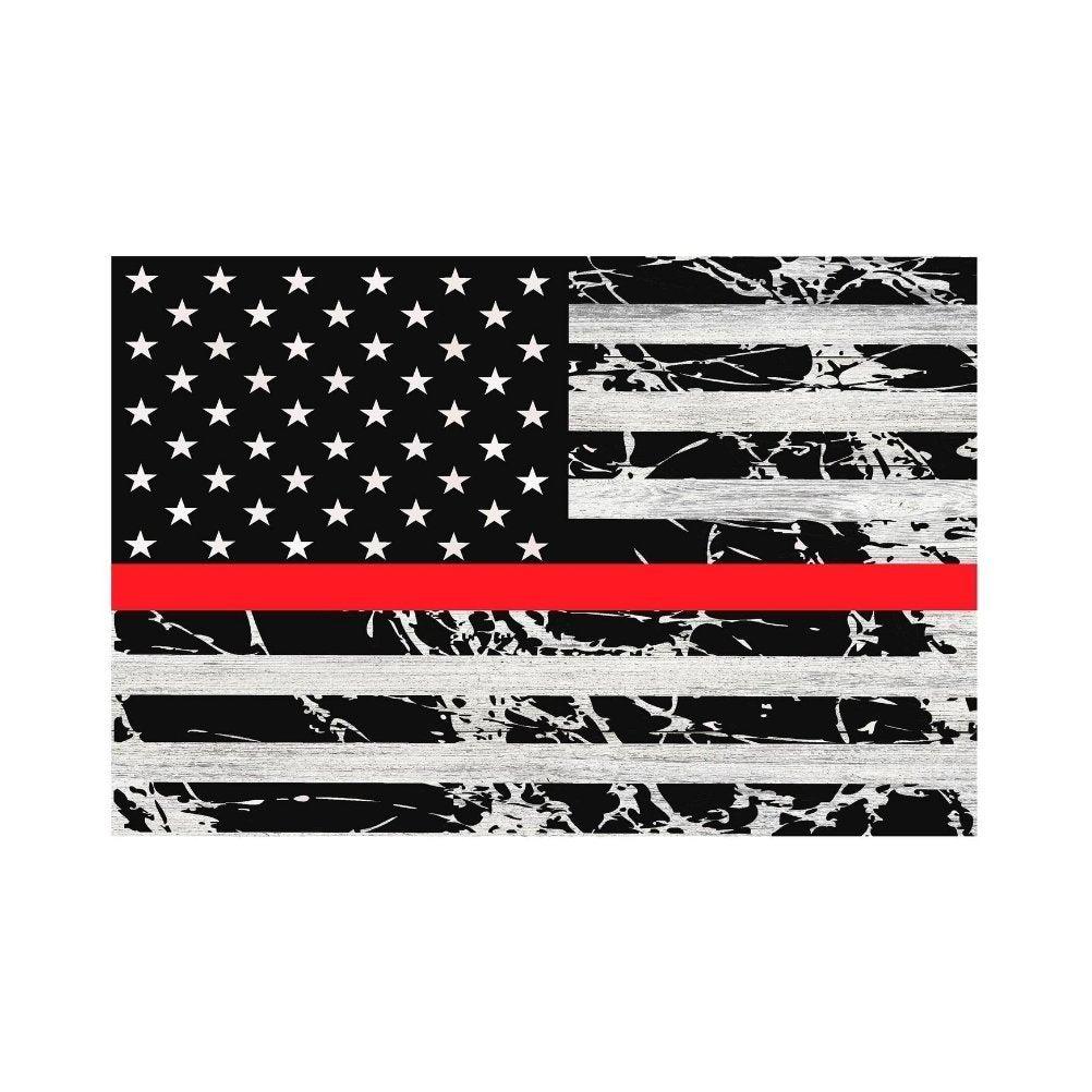 American Flag w/ Blue Line Police Metal Sign 12" x 8"-SR1 Performance
