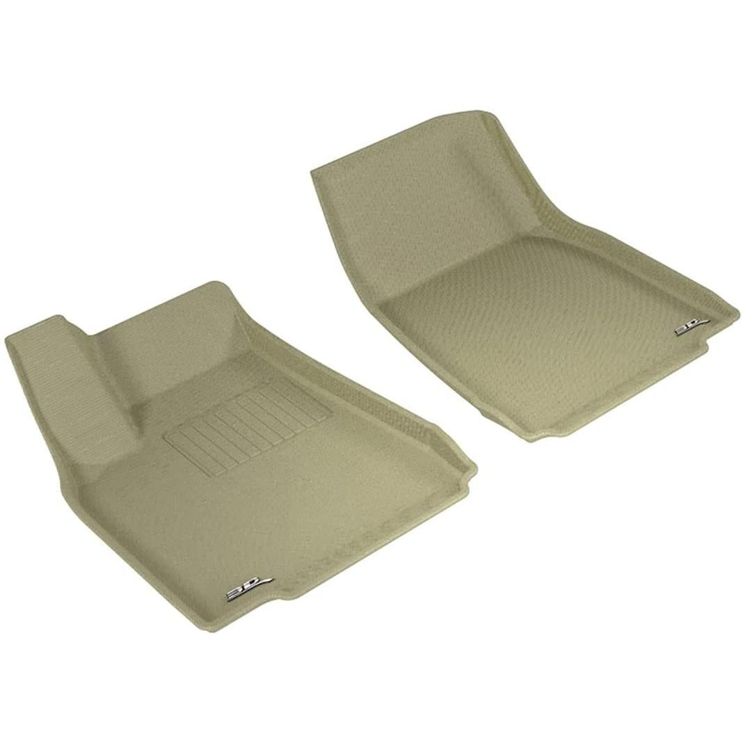 3D MAXpider Front Row Custom Fit All-Weather Floor Mat for Select Tesla Model X Models - Kagu Rubber ()-SR1 Performance
