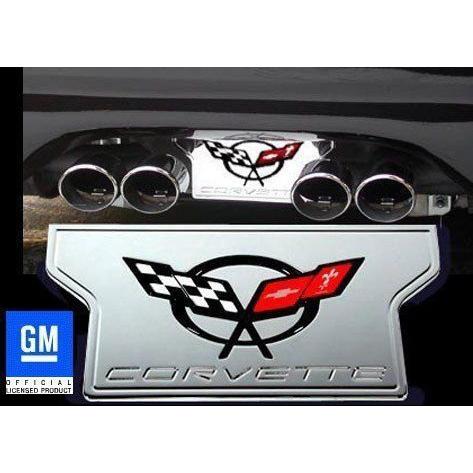 Corvette Exhaust Plate - Billet Chrome with C5 Logo : C5 & Z06-SR1 Performance