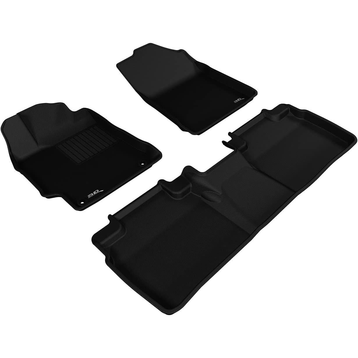 3D MAXpider - L1TY17301509 All-Weather Floor Mats for Toyota Camry 2015 2016 2017 Custom Fit Car Floor Liners, Kagu Series (1st & 2nd Row, Black)-SR1 Performance