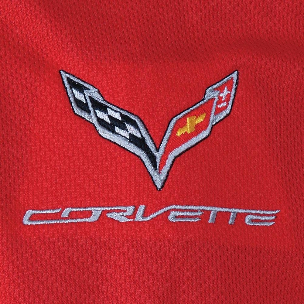 C7 Corvette Polo - Men's Performance Polo : Red-SR1 Performance