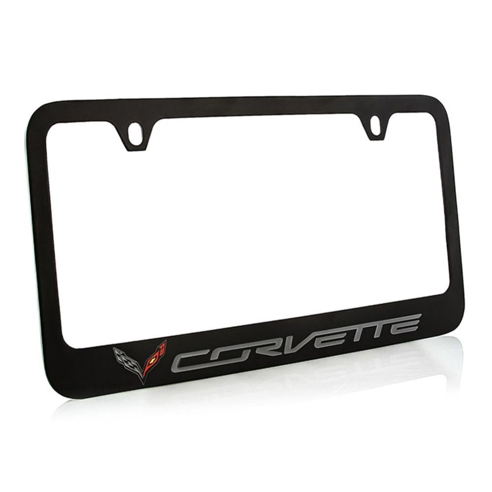 C7 Corvette Stingray License Plate Frame - Polished Black-SR1 Performance