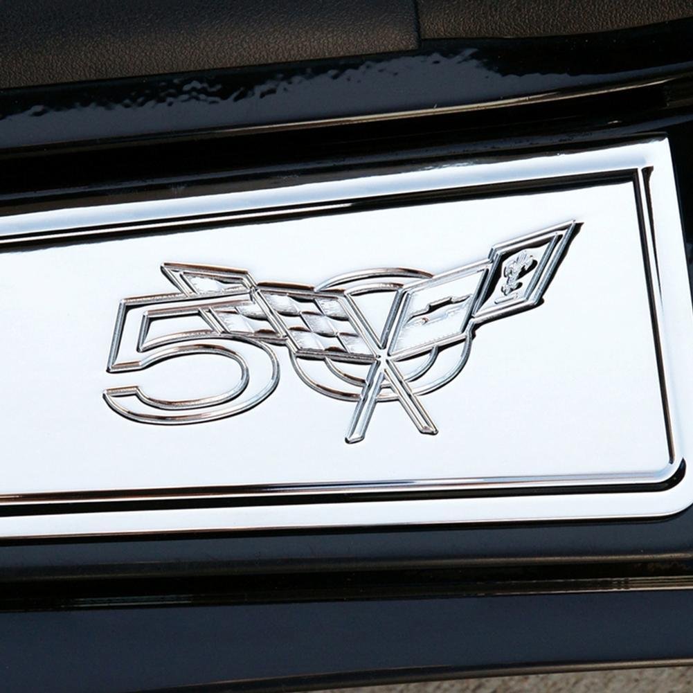 Corvette Door Sill Plates - Billet Chrome with 50th Anniversary Logo : C5 & Z06-SR1 Performance