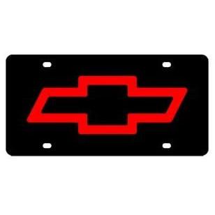 Chevrolet Bowtie License Plate - Carbon Steel with Red Logo-SR1 Performance