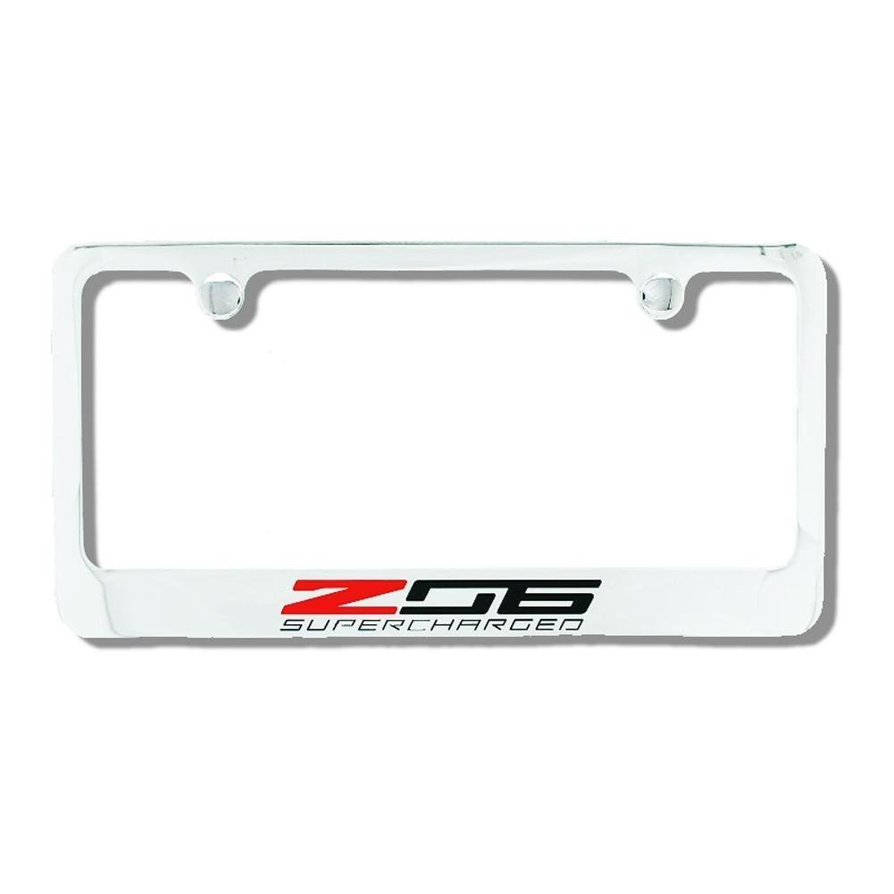 C7 Z06 Supercharged Corvette License Plate Frame - Chrome-SR1 Performance