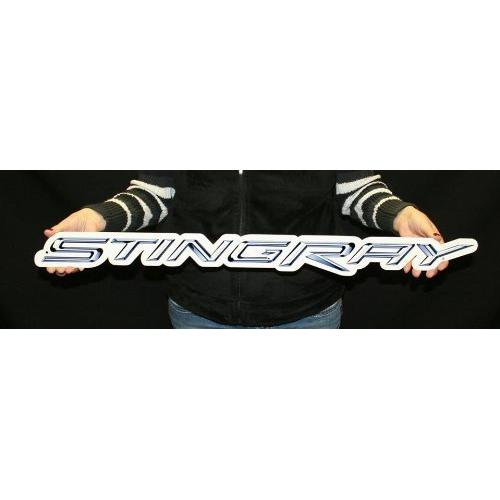C7 Corvette Stingray Script Metal Sign (18" x 1")-SR1 Performance