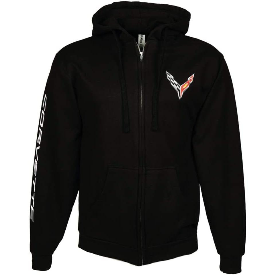 C8 Corvette Next Generation Born in The USA American Legacy Zip Up Hoodie Jacket - Black-SR1 Performance