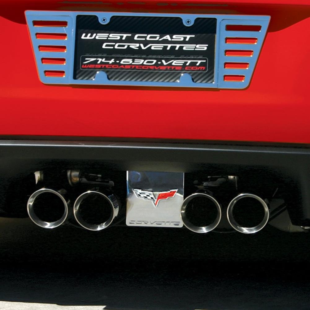 Corvette Exhaust Plate - Billet Chrome with C6 Logo for NPP or Corsa Exhaust : C6-SR1 Performance