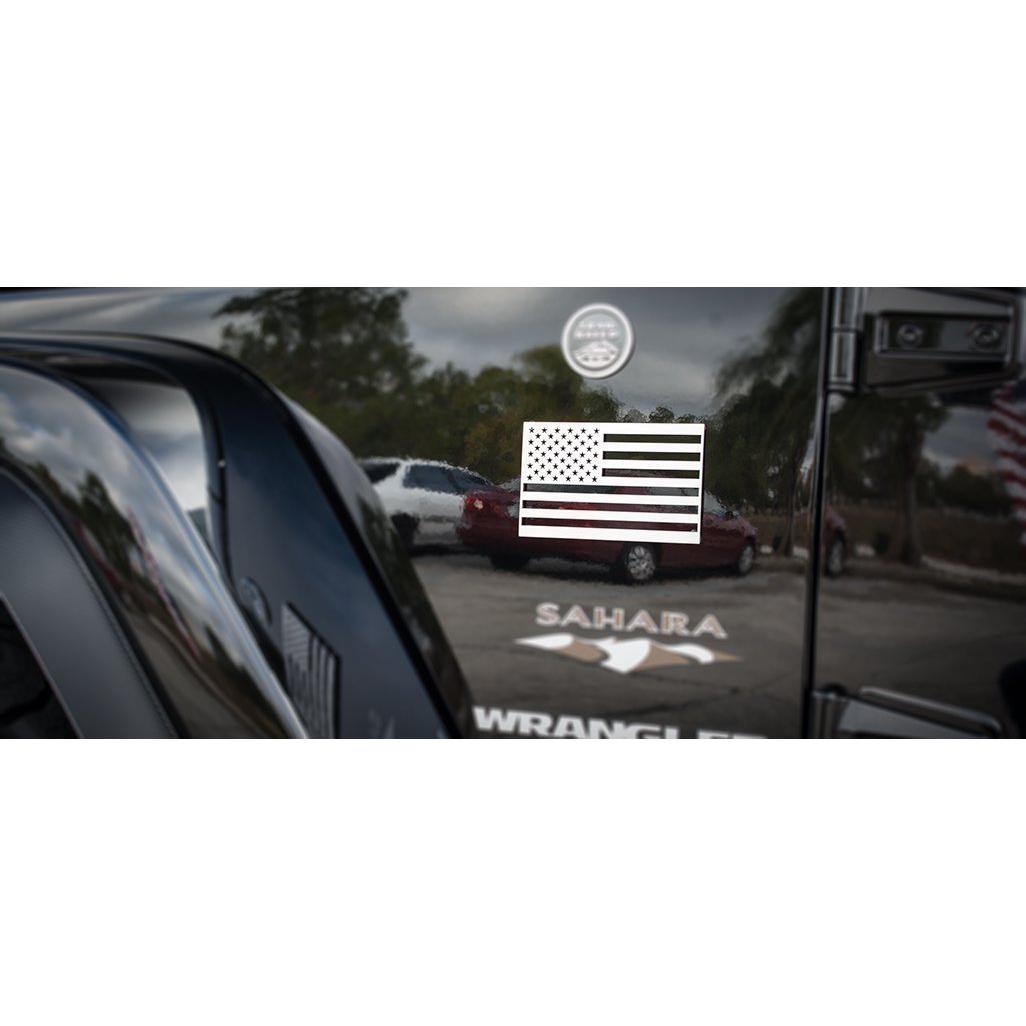 Jeep Stainless Steel American Flag Emblem Decal-SR1 Performance
