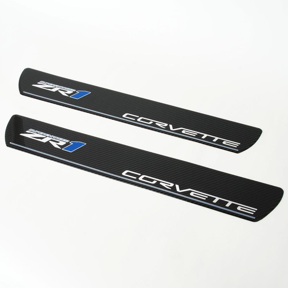 Corvette Door Sill Plates - Carbon Fiber with ZR1 Logo-SR1 Performance