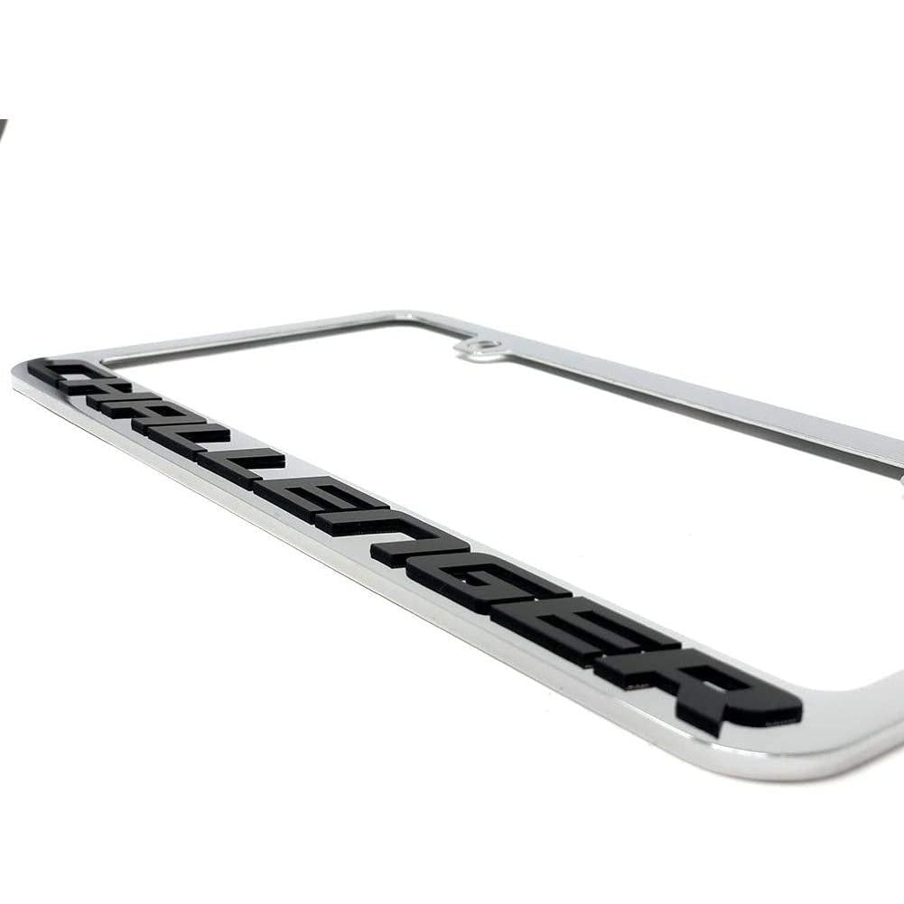 Dodge Challenger License Plate Frame - Chrome with Black-SR1 Performance