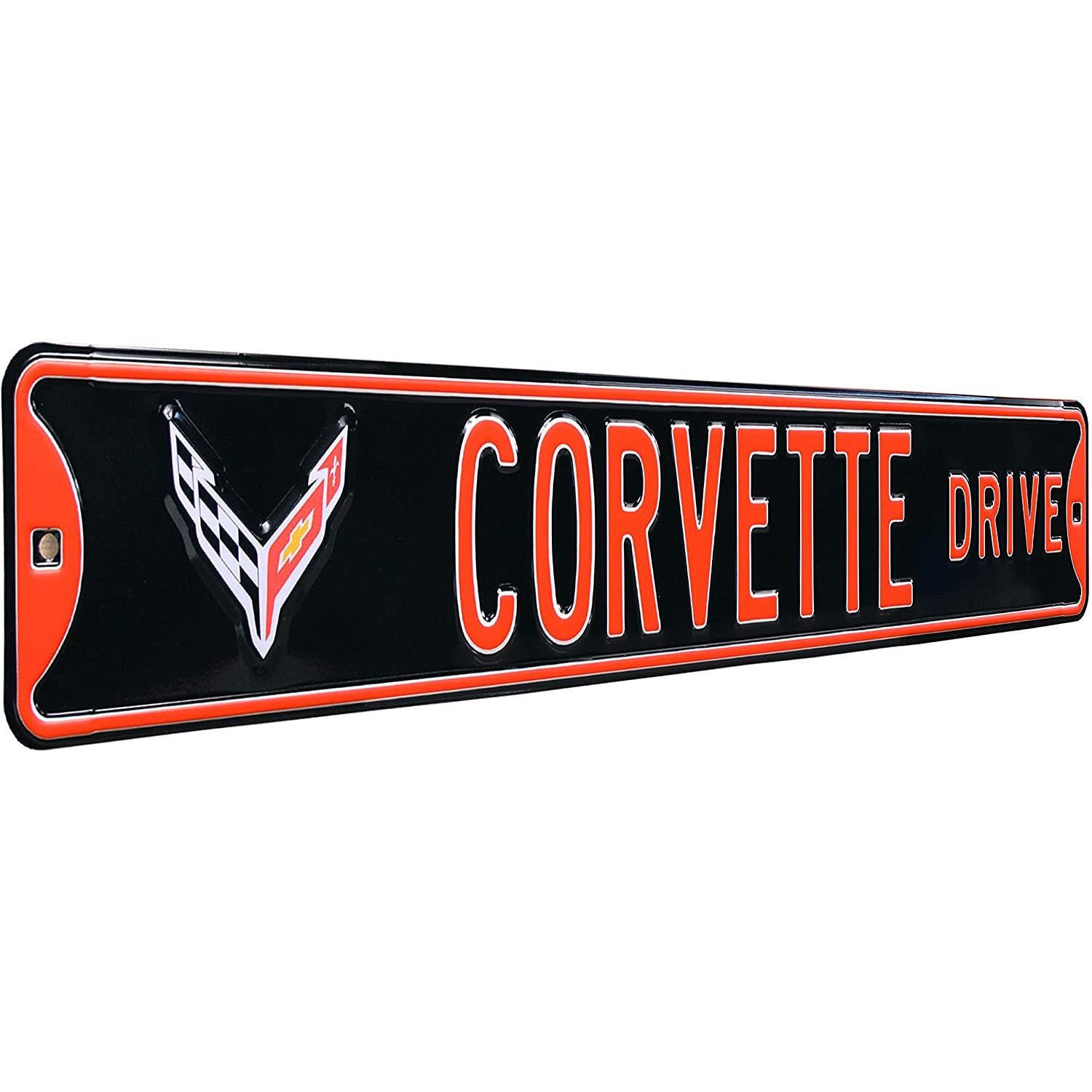C8 Corvette Drive Metal Road Sign