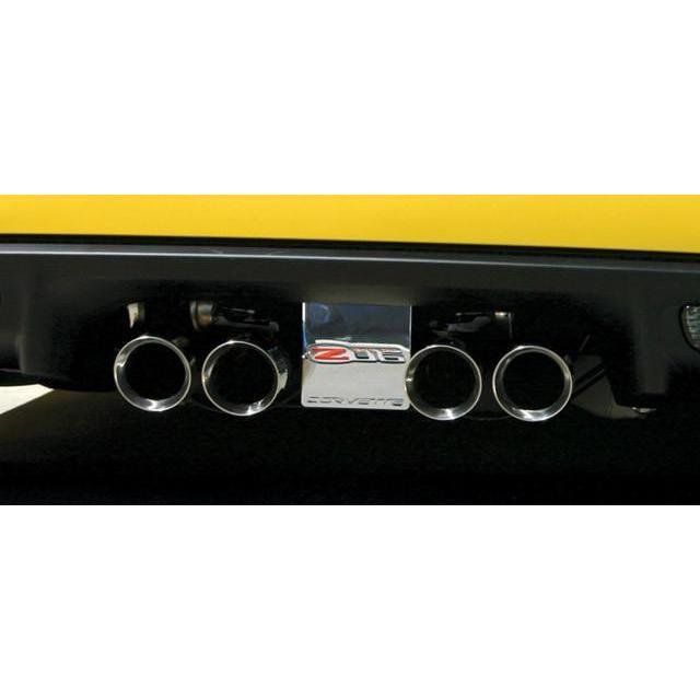 Corvette Exhaust Plate - Billet Chrome with C6 Z06 Logo : Z06-SR1 Performance