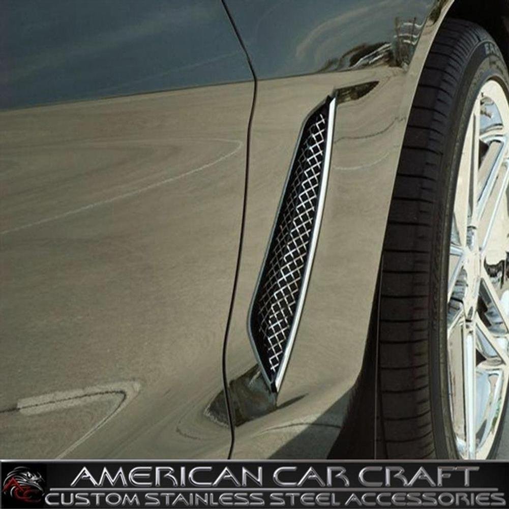 2005-2013 C6 only Corvette Side Vent Grilles Laser Mesh 2Pc Polished-SR1 Performance