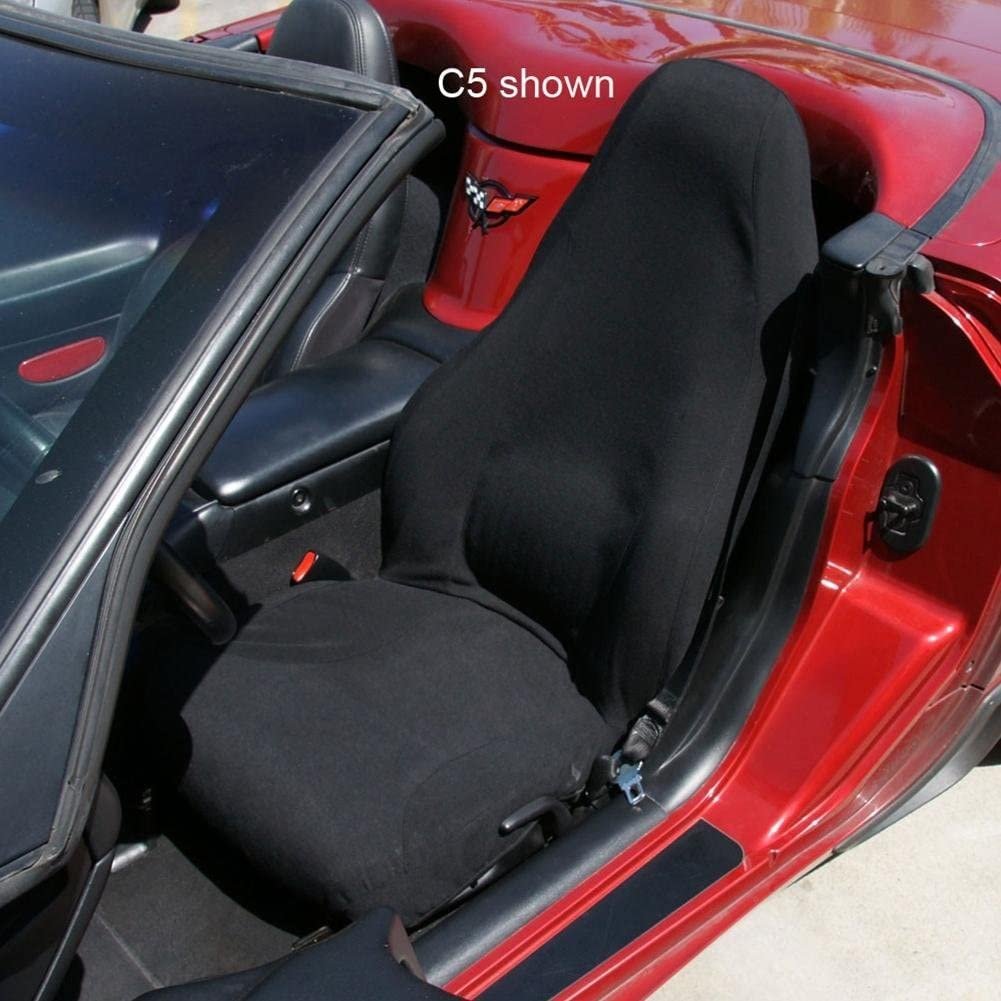2005-2013 C6 Corvette Stretch Satin Seat Covers - Black-SR1 Performance