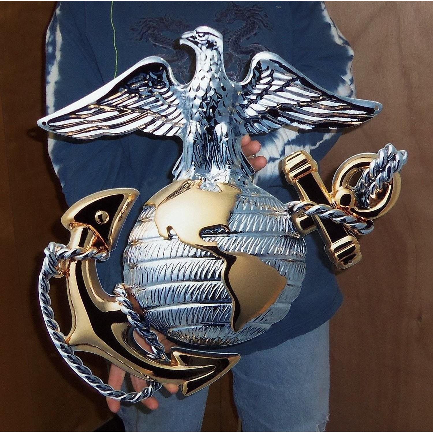 USMC Globe and Anchor Metal Sign 19" x 19"-SR1 Performance