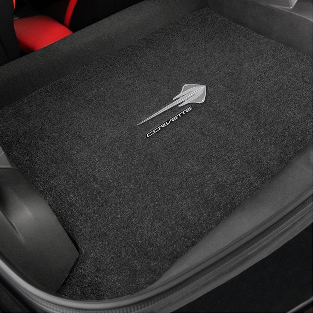 C7 Corvette Stingray Cargo Mat Convertible - Lloyds Mats Black w/ Silver Stingray Emblem & Corvette Script-SR1 Performance