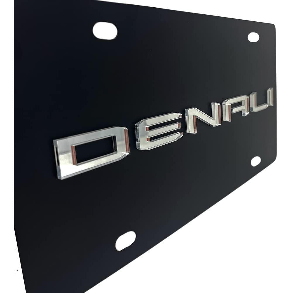 GMC Denali Carbon Steel License Plate with Mirrored Script-SR1 Performance