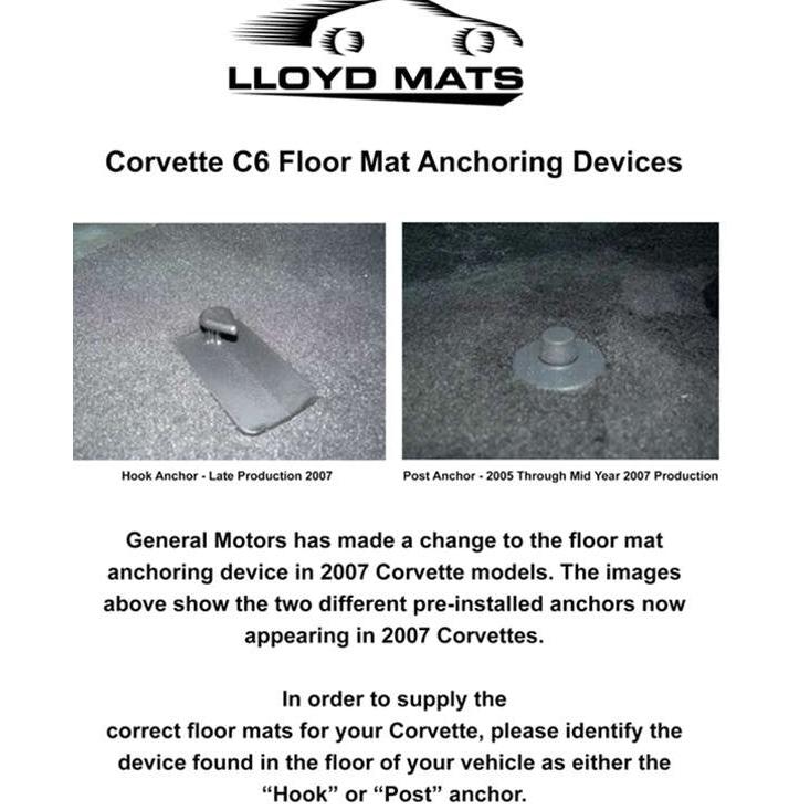 Corvette Floor Mats - Red Jake - C6 Late 2005-2007.5 Front (Post Anchor)-SR1 Performance