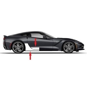 Corvette Cleartastic Exterior Rocker Panel & Lower Door Clear Film Kit - Paint Protection : C7 Stingray, Z51-SR1 Performance