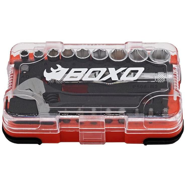 BOXO USA 23 Piece Multi Driver T-Handle Socket Bit Set : Handy Compact Tool Box Kit-SR1 Performance