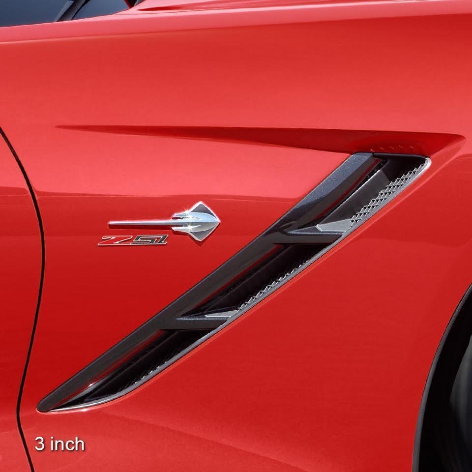C7, C8 Corvette Z51 Badge/Emblem - Domed - Carbon Fiber Look w/Chrome Trim-SR1 Performance