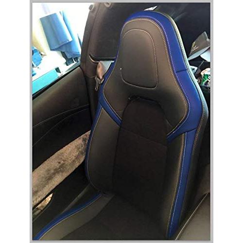 C7 Corvette Seat Covers Custom Fit : Stingray, Z51, Z06, Grand Sport (Black Suede with Blue Accent)-SR1 Performance