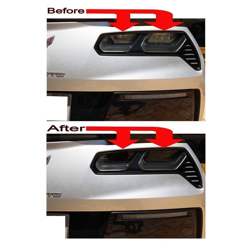 Corvette Rear Reverse Lights Only Blackout Lens - Smoked Acrylic : C7 Stingray, Z51, Z06, Grand Sport-SR1 Performance