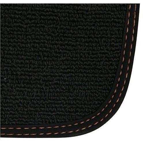 C7 Corvette Floor Mats - Black w/Stingray Logo and Tan Border Stitching-SR1 Performance