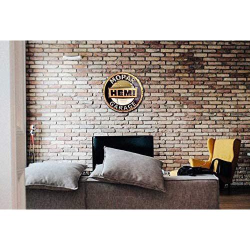 Mopar HEMI Garage Stainless Steel Chrome Wall Hanging Sign : 22" x 22"-SR1 Performance