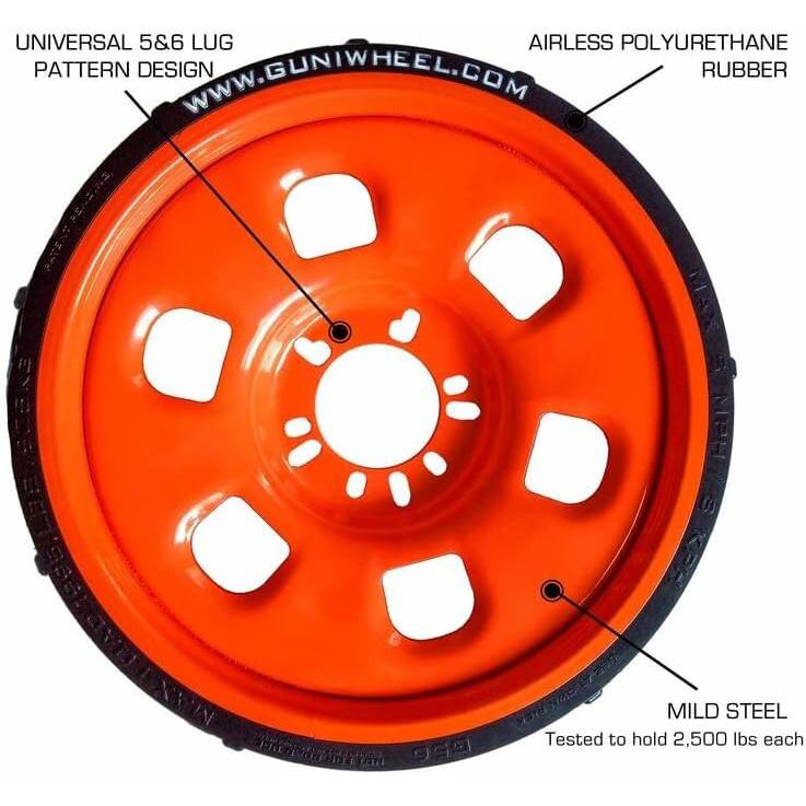 GUNIWHEEL™ Universal Vehicle Mounting System Roller Wheel with Universal Lug Pattern-SR1 Performance