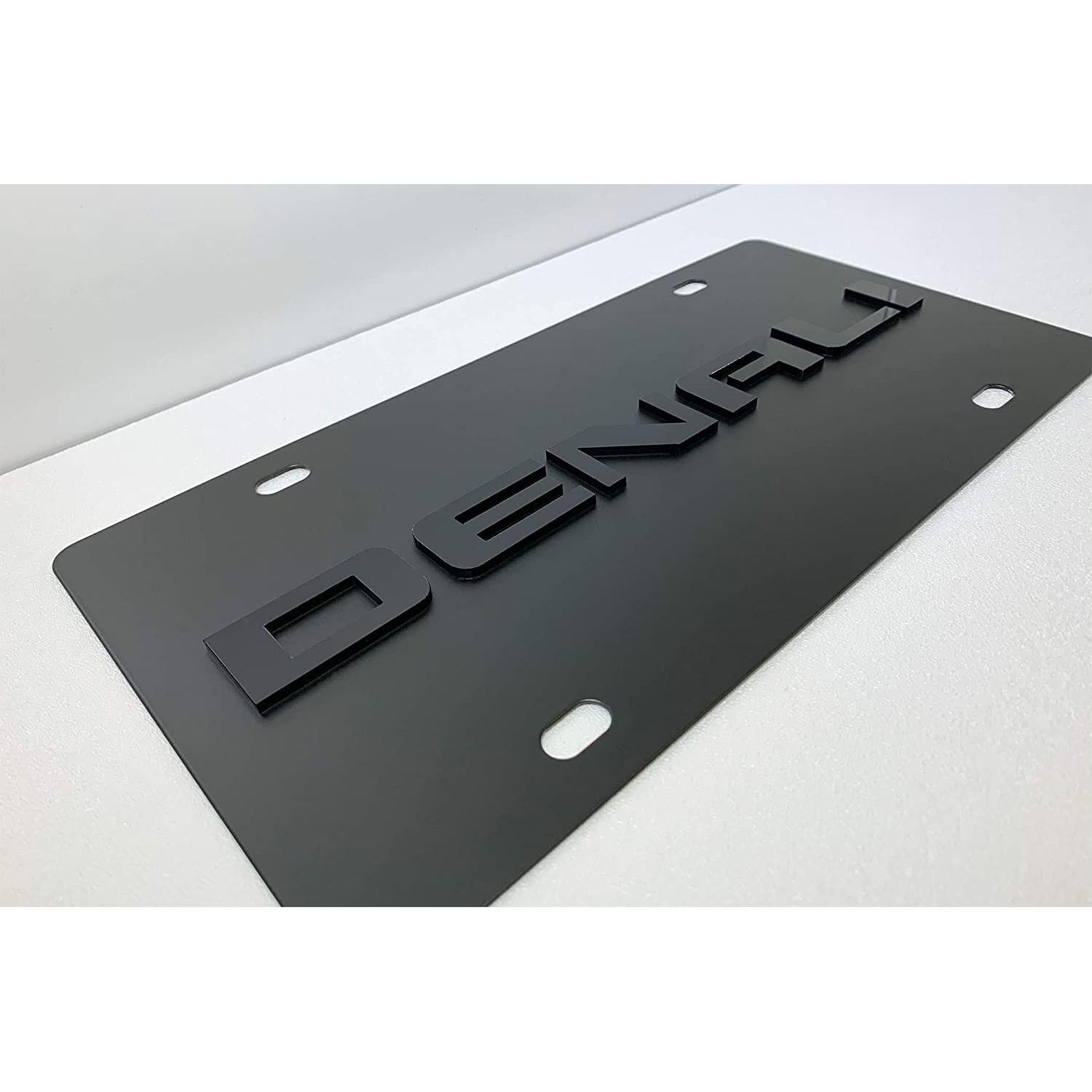 GMC Denali License Plate - Carbon Steel Black with Black-SR1 Performance
