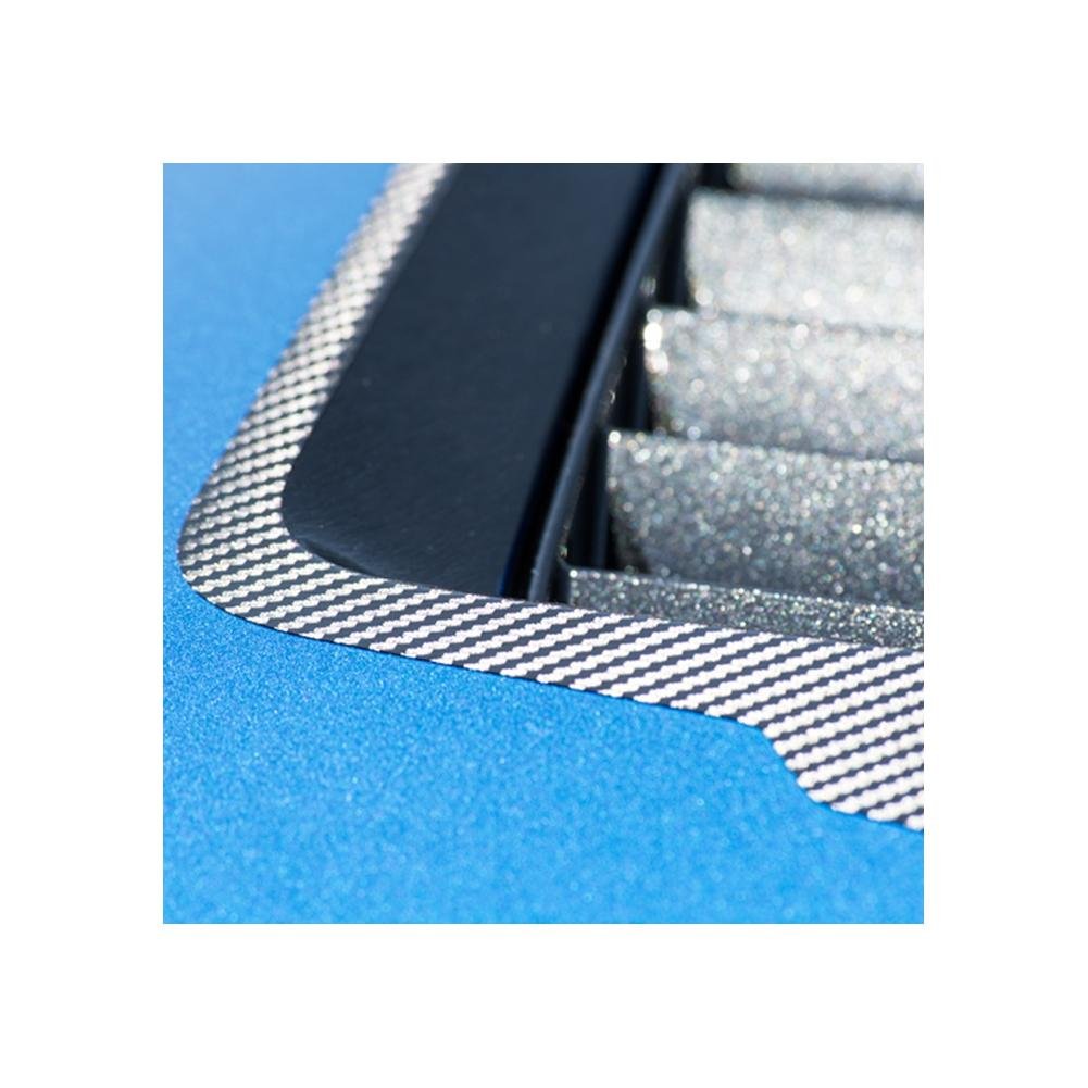 C7 Corvette Stingray Hood Vent Graphic Black Carbon Fiber w/ Brushed Black Trim-SR1 Performance