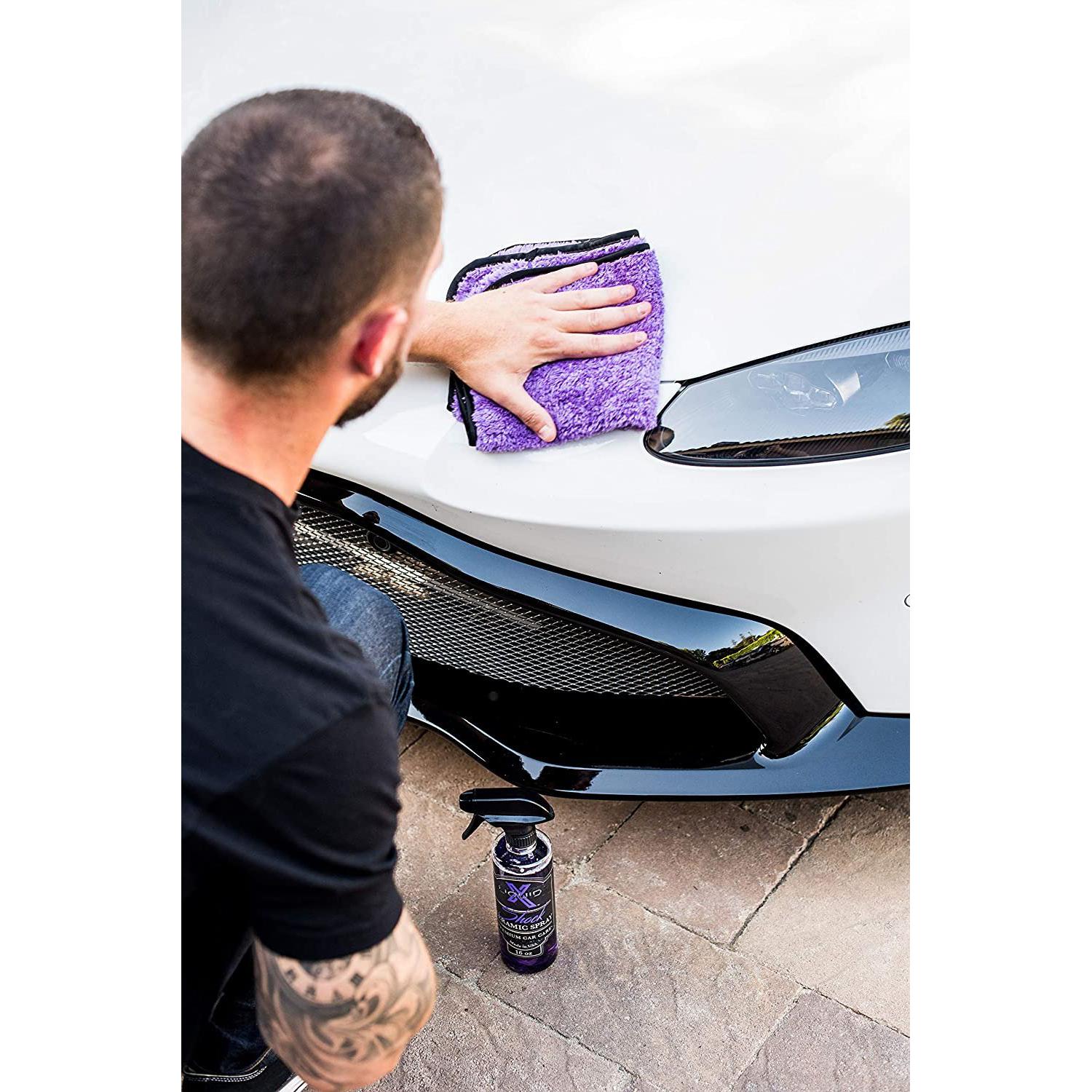 Liquid X Purple Xtreme Plush Waffle Weave Towel - 16" x 16"-SR1 Performance